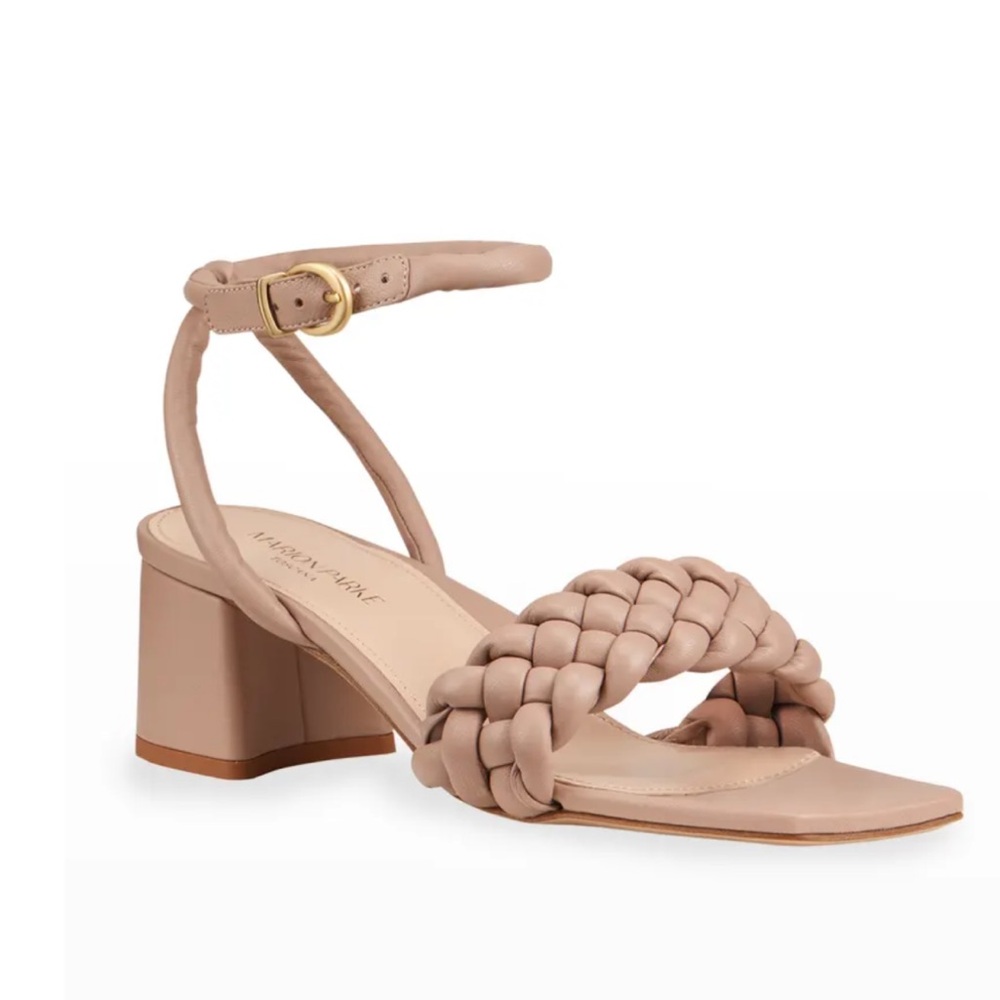Like New Marion Parke Iris Braided Napa Ankle-Strap Sandals Buff Sz EU 41| US 11